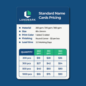 Budget Name Card Print