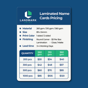 Laminated Name Card Print