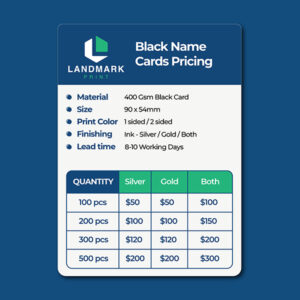 Black Name Cards