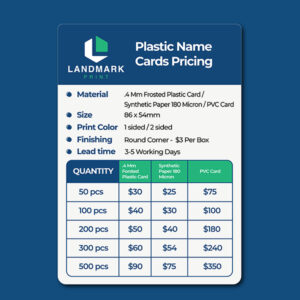 Plastic Name Cards