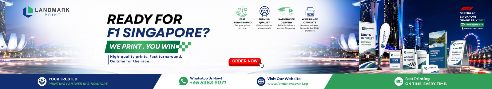 Formula 1 Singapore Grand PRIX 2026 Banner Size 1